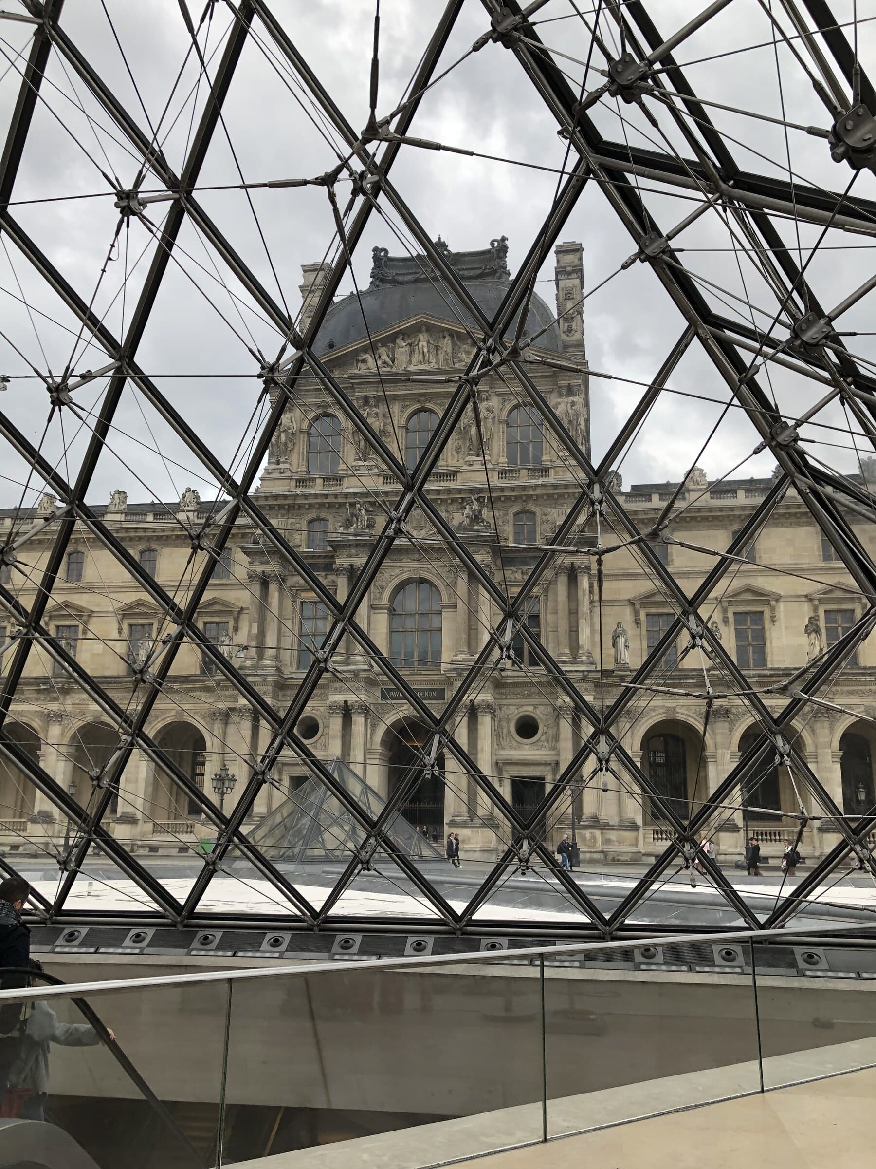 Louvre pyramid geometry in Paris.